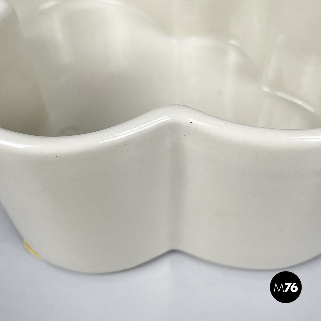 Italian mid-century modern white bowl by Mangiarotti Fratelli Brambilla 1970s