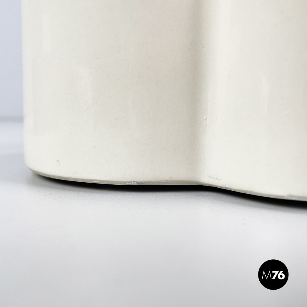 Italian mid-century modern white bowl by Mangiarotti Fratelli Brambilla 1970s