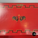 Italian Art Deco wooden bar cabinet red interior and inlay decorations, 1930s