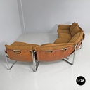 Italian modern brown fabric modular sofa Compor S 72 by Gero for Mussi, 1970s