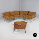 Italian modern brown fabric modular sofa Compor S 72 by Gero for Mussi, 1970s