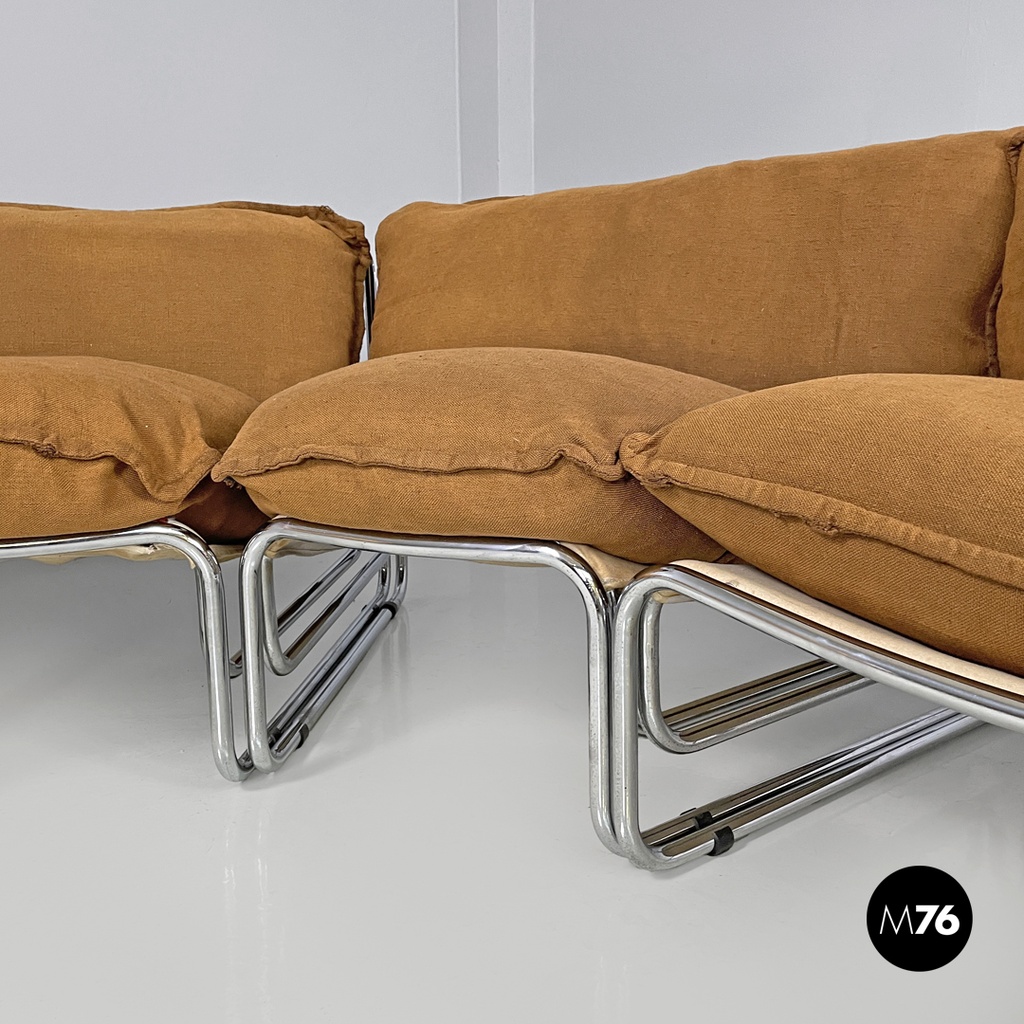 Italian modern brown fabric modular sofa Compor S 72 by Gero for Mussi, 1970s