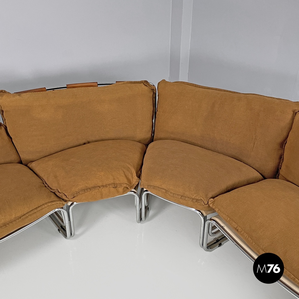 Italian modern brown fabric modular sofa Compor S 72 by Gero for Mussi, 1970s