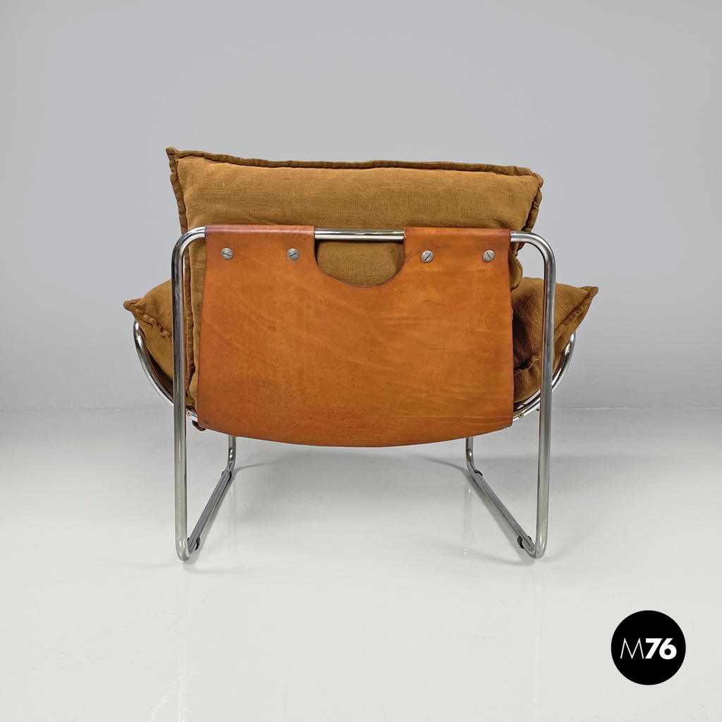 Italian modern brown fabric armchair Compor S 72 by Gero for Mussi, 1970s