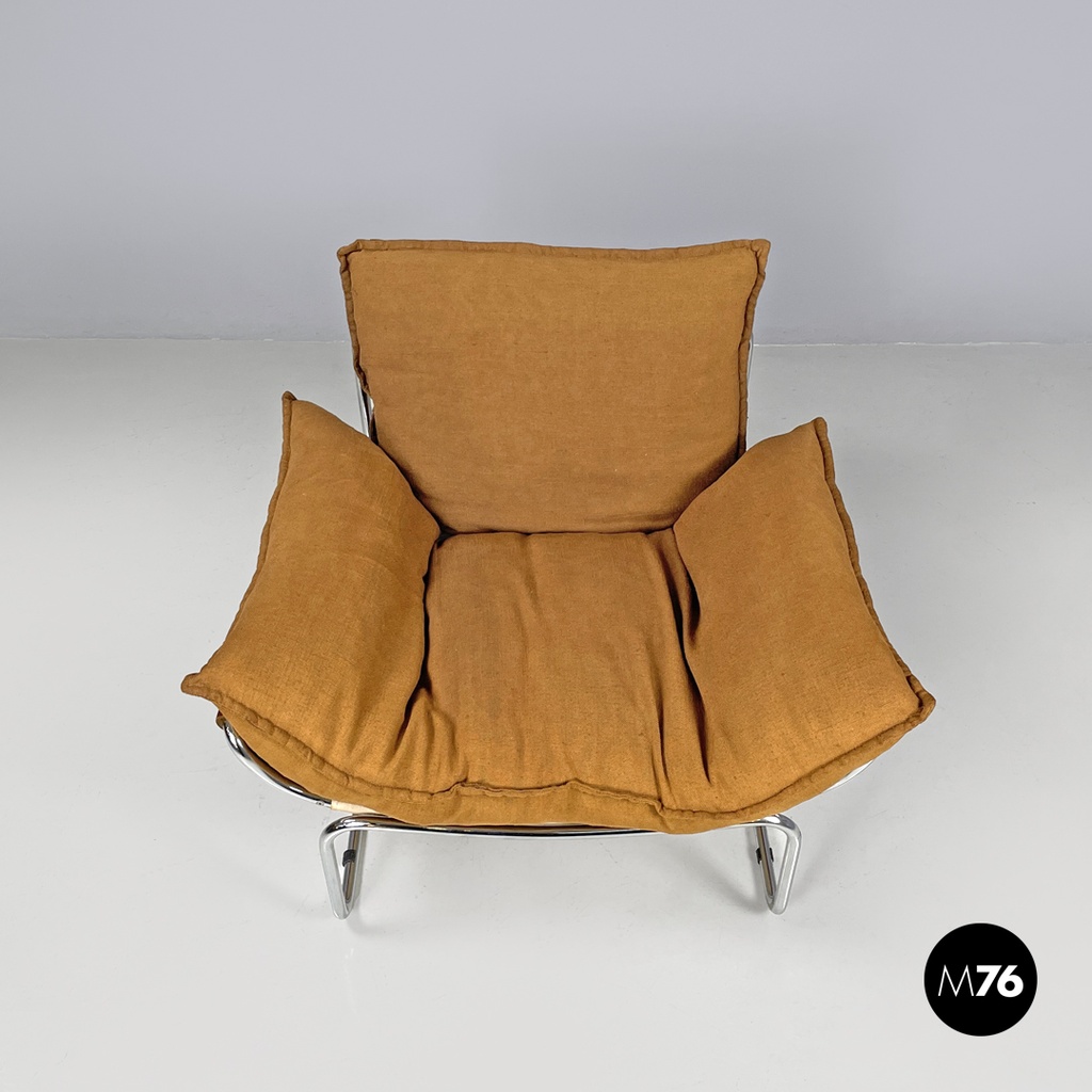 Italian modern brown fabric armchair Compor S 72 by Gero for Mussi, 1970s
