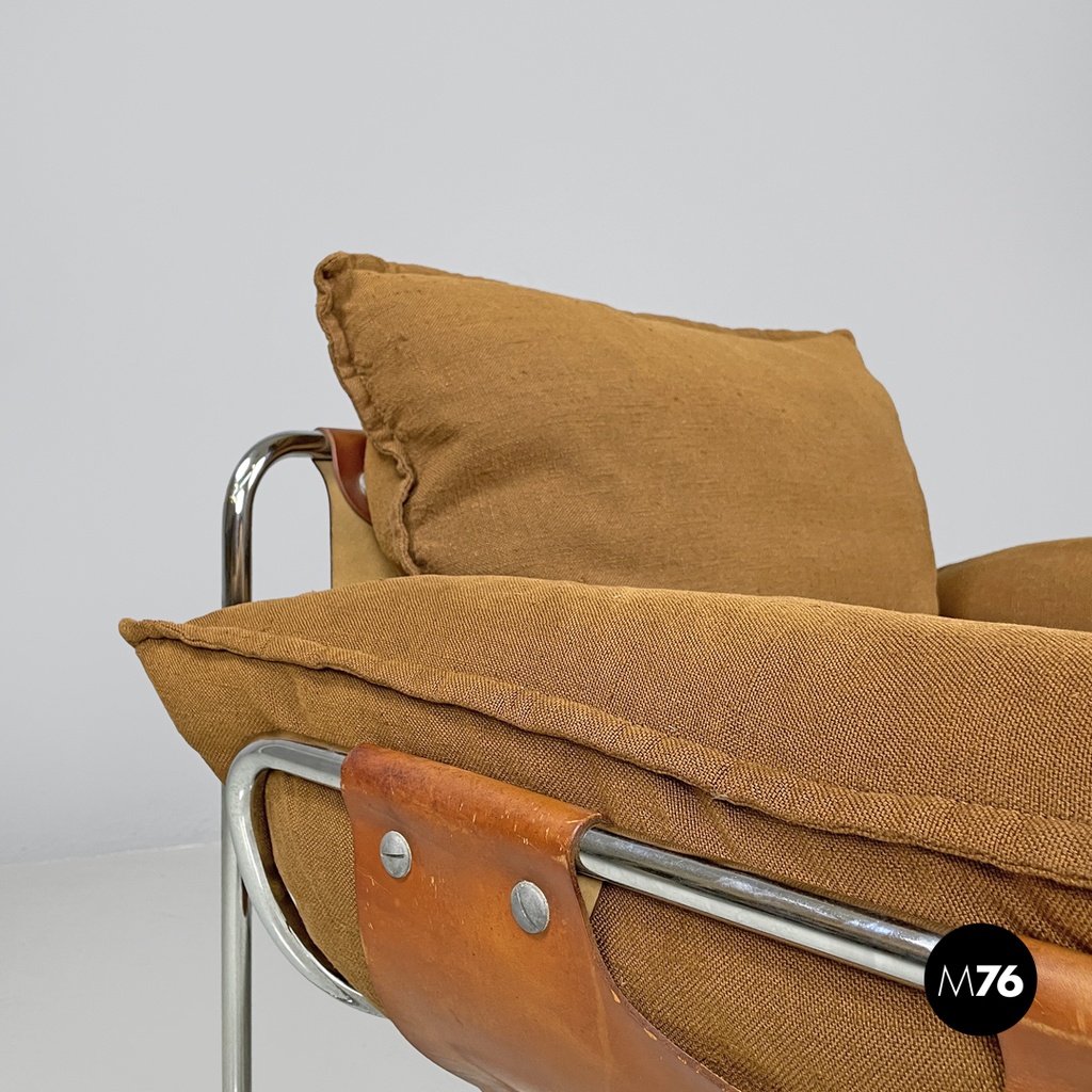 Italian modern brown fabric armchair Compor S 72 by Gero for Mussi, 1970s