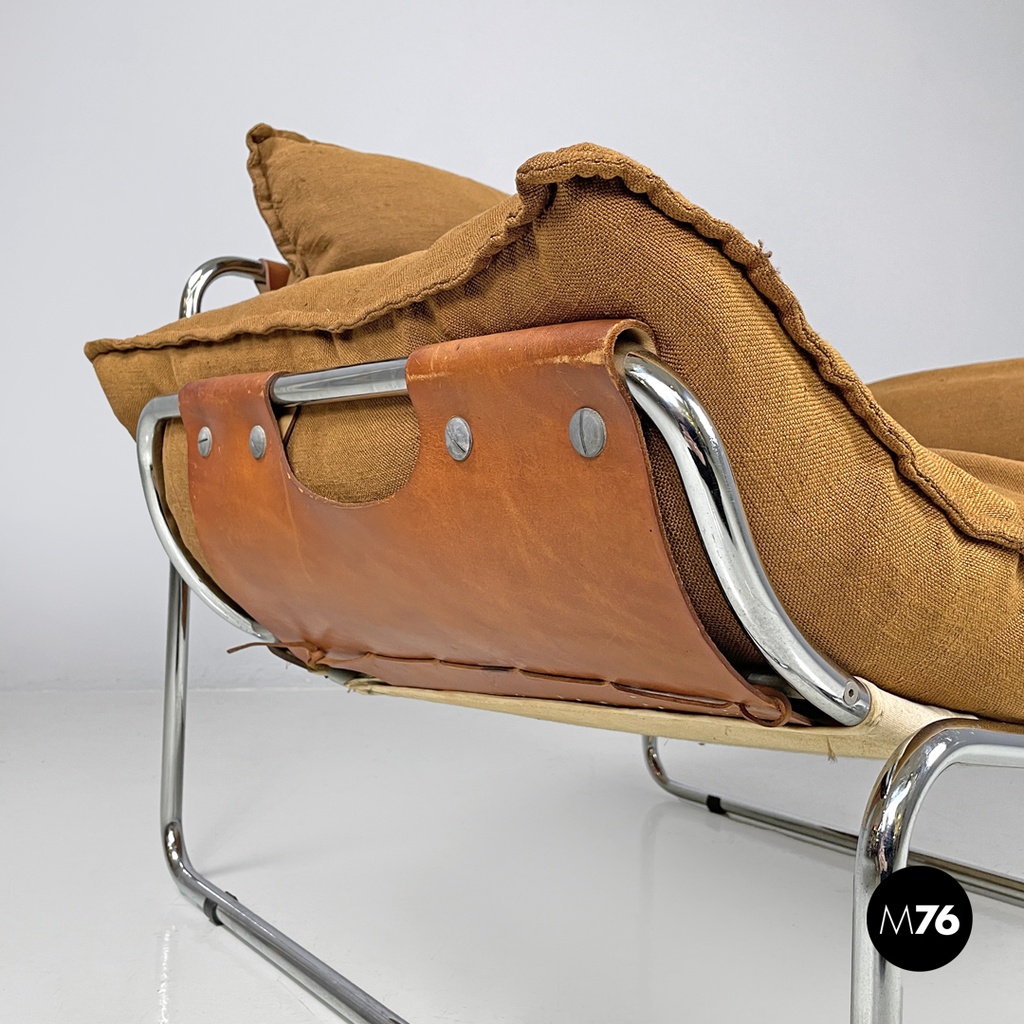 Italian modern brown fabric armchair Compor S 72 by Gero for Mussi, 1970s