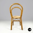 Italian modern rattan and Vienna straw chairs with round seats, 1970s