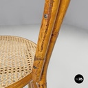 Italian modern rattan and Vienna straw chairs with round seats, 1970s