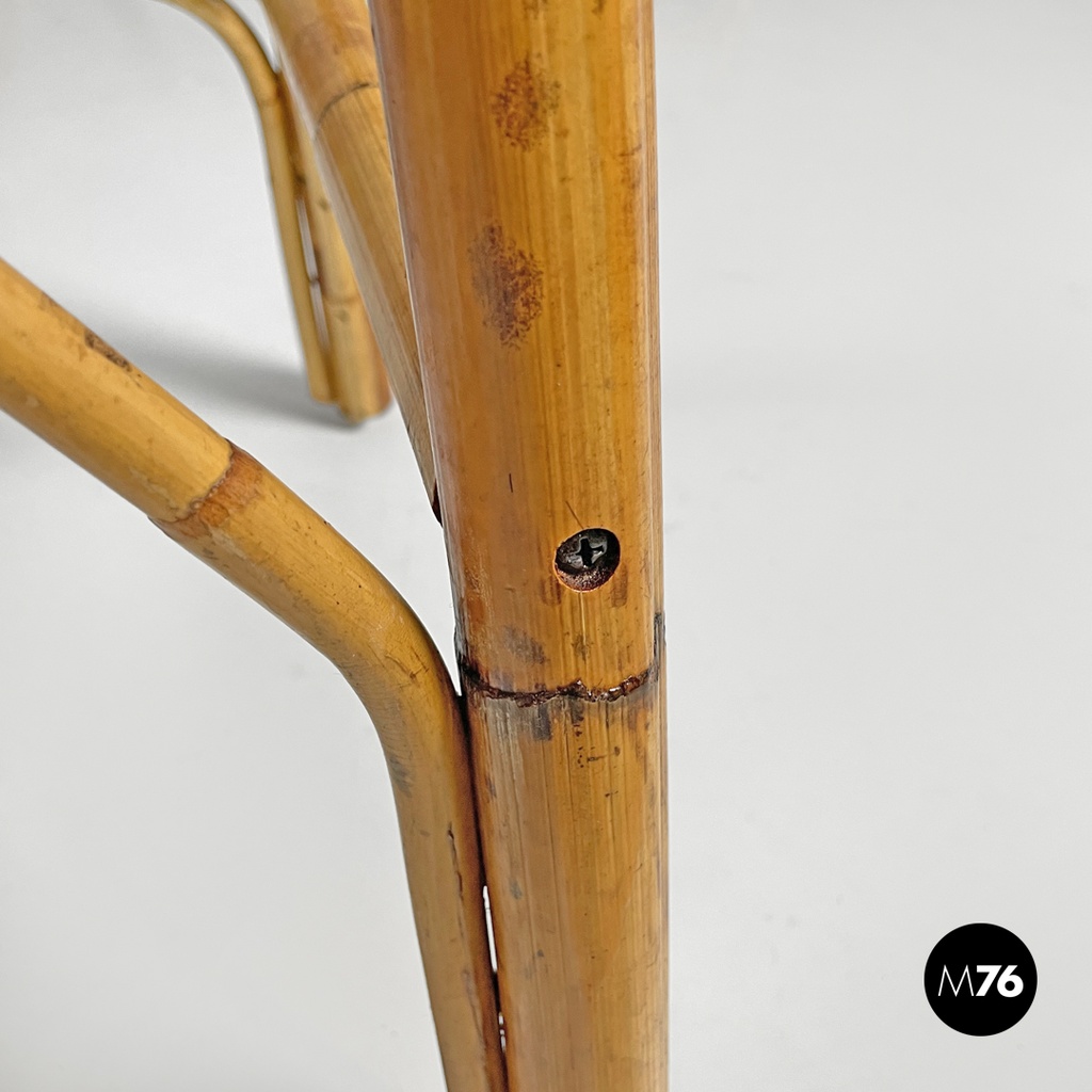 Italian modern rattan and Vienna straw chairs with round seats, 1970s