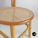 Italian modern rattan and Vienna straw chairs with round seats, 1970s