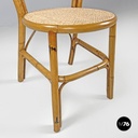 Italian modern rattan and Vienna straw chairs with round seats, 1970s