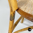 Italian modern rattan and Vienna straw chairs with round seats, 1970s