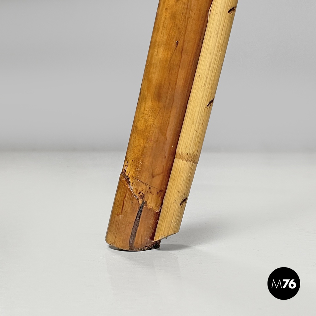 Italian modern rattan and Vienna straw chairs with round seats, 1970s