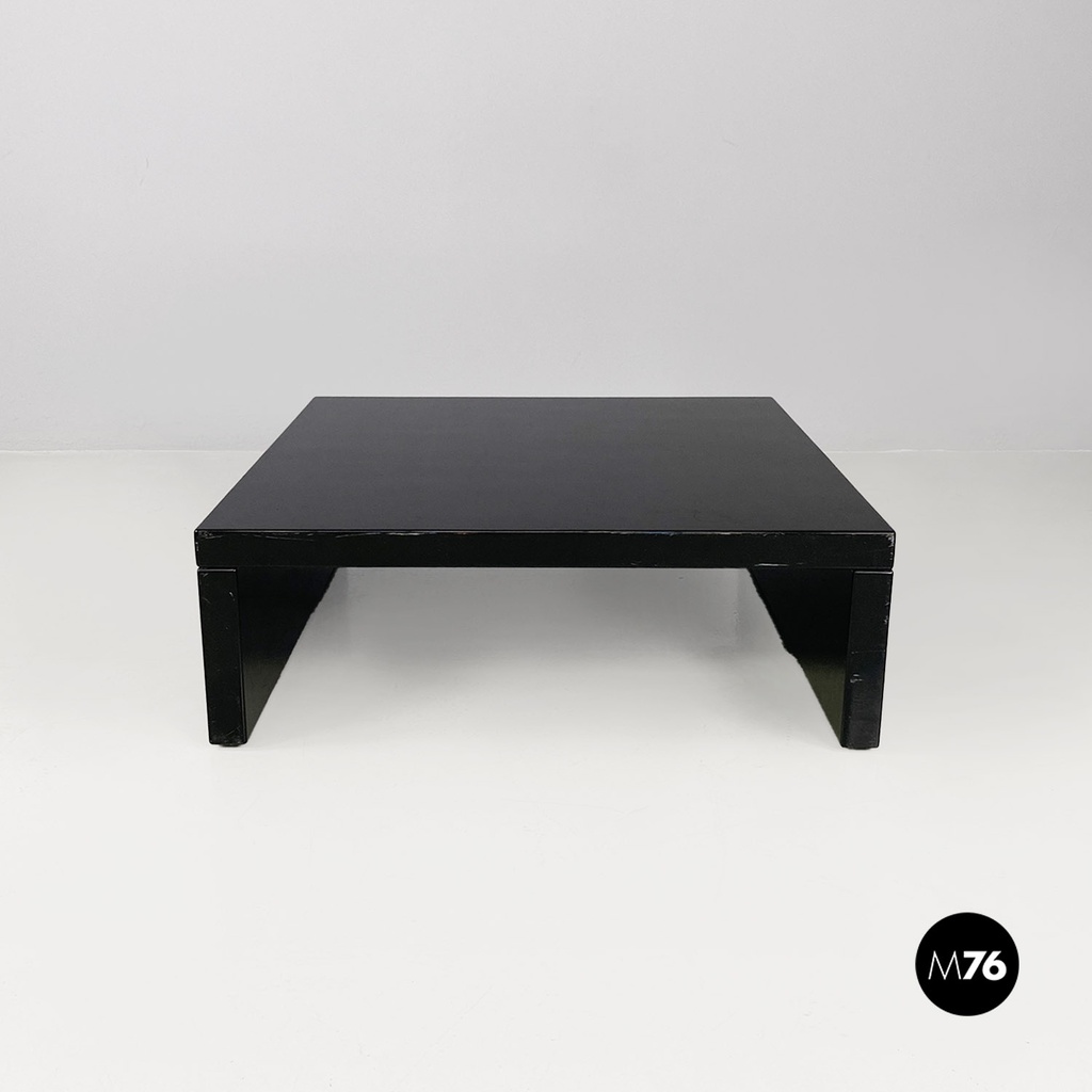 Italian modern black wood Saratoga table Lella Massimo Vignelli Poltronova 1960s