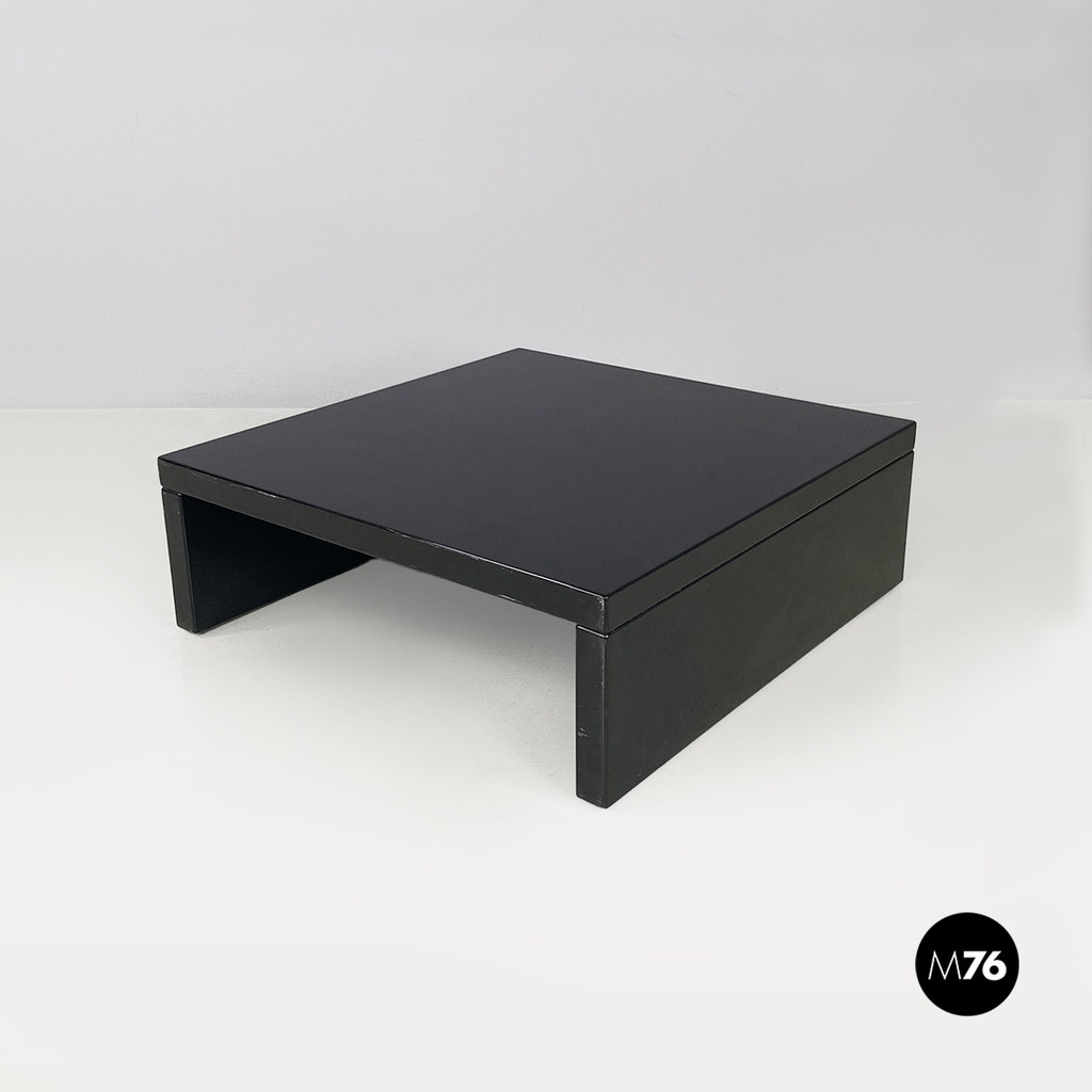 Italian modern black wood Saratoga table Lella Massimo Vignelli Poltronova 1960s