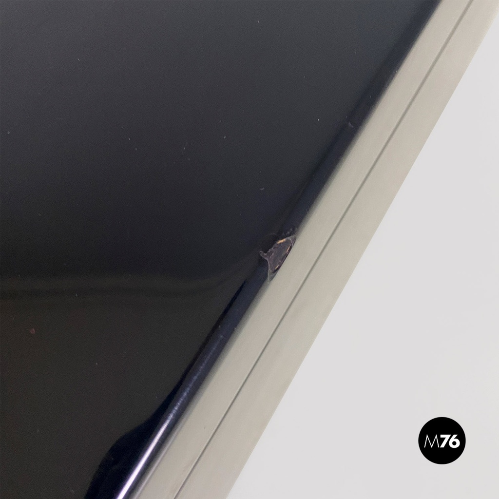 Italian modern black wood Saratoga table Lella Massimo Vignelli Poltronova 1960s