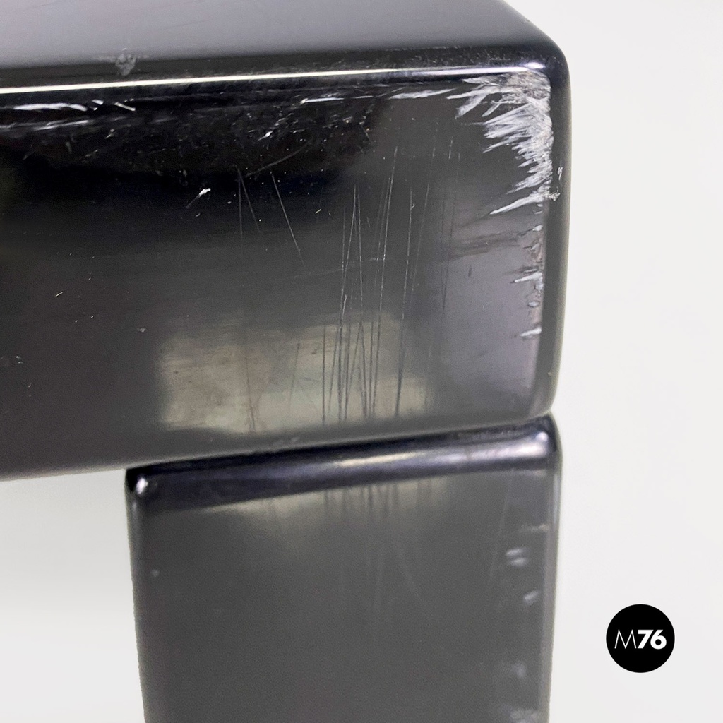 Italian modern black wood Saratoga table Lella Massimo Vignelli Poltronova 1960s