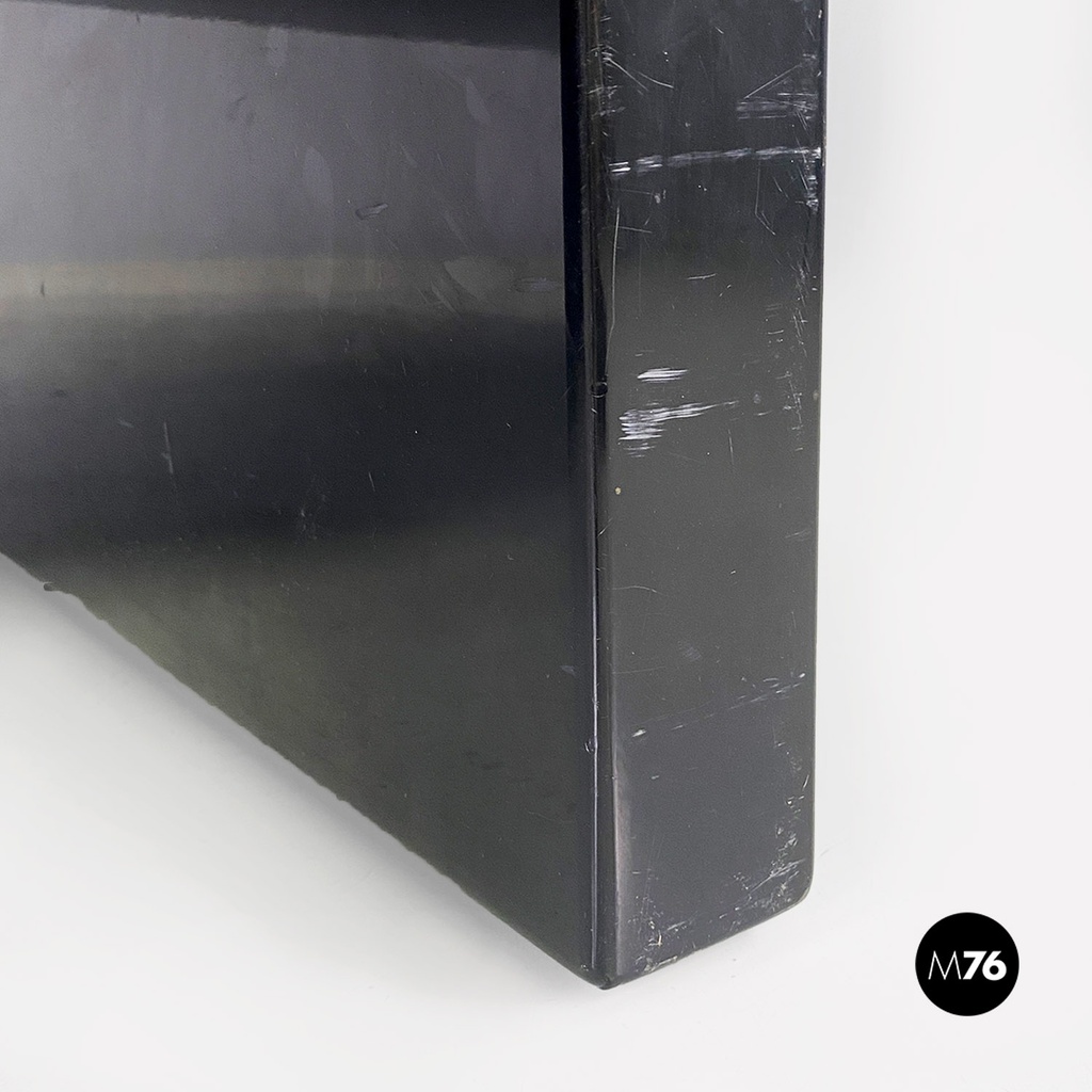 Italian modern black wood Saratoga table Lella Massimo Vignelli Poltronova 1960s