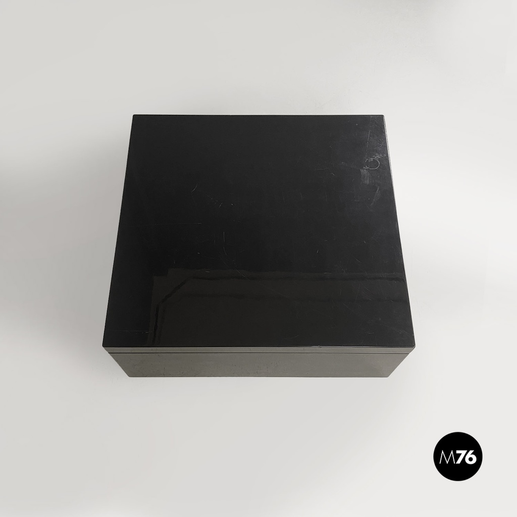 Italian modern black wood Saratoga table Lella Massimo Vignelli Poltronova 1960s