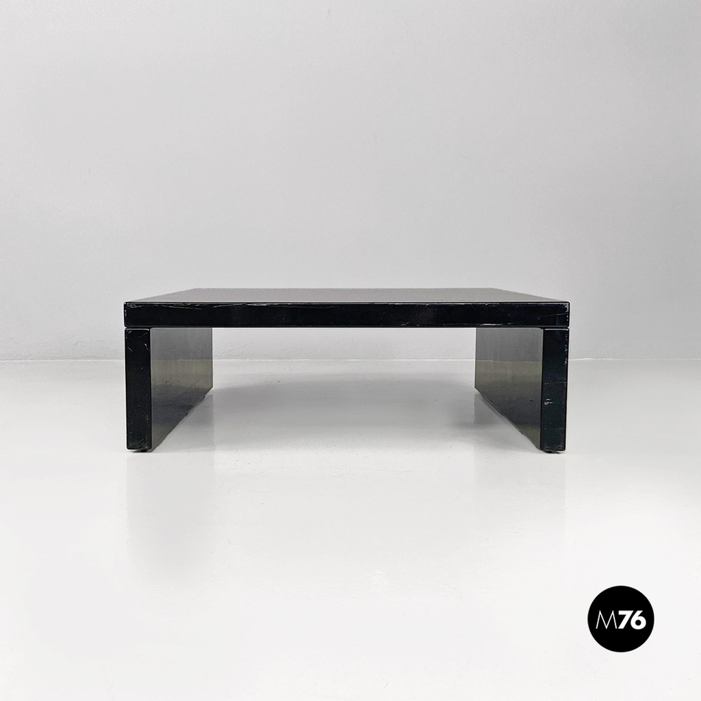 Italian modern black wood Saratoga table Lella Massimo Vignelli Poltronova 1960s