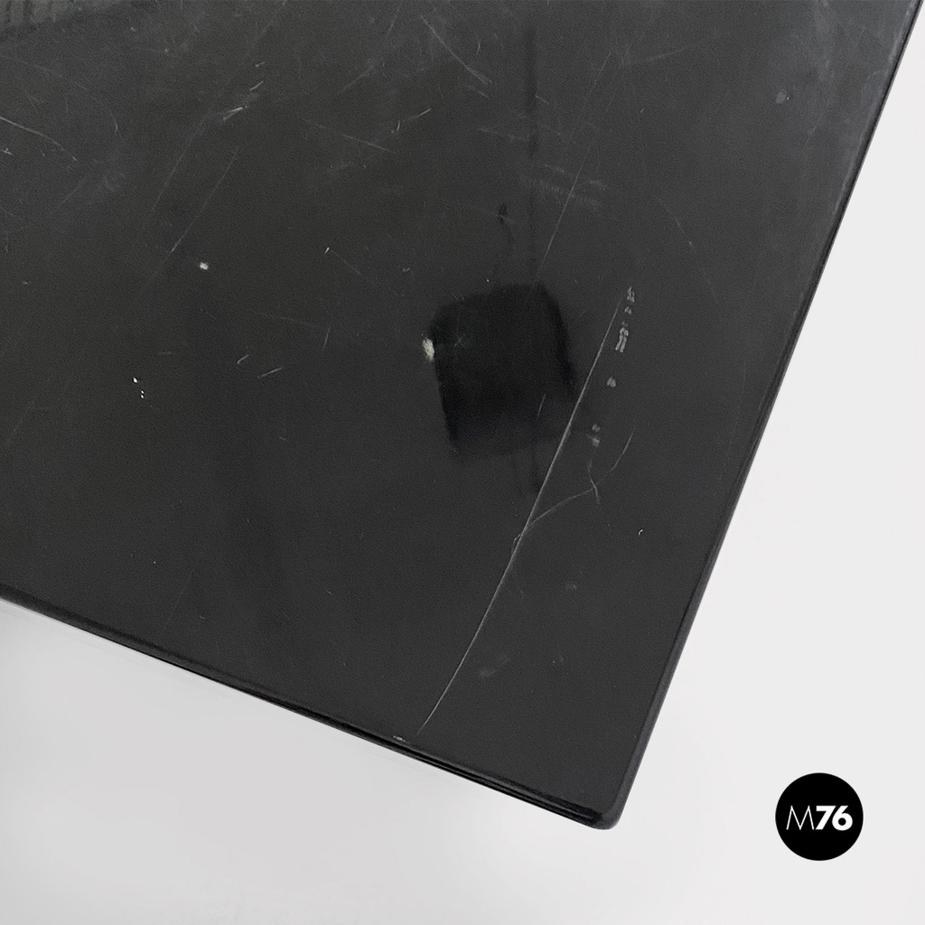 Italian modern black wood Saratoga table Lella Massimo Vignelli Poltronova 1960s