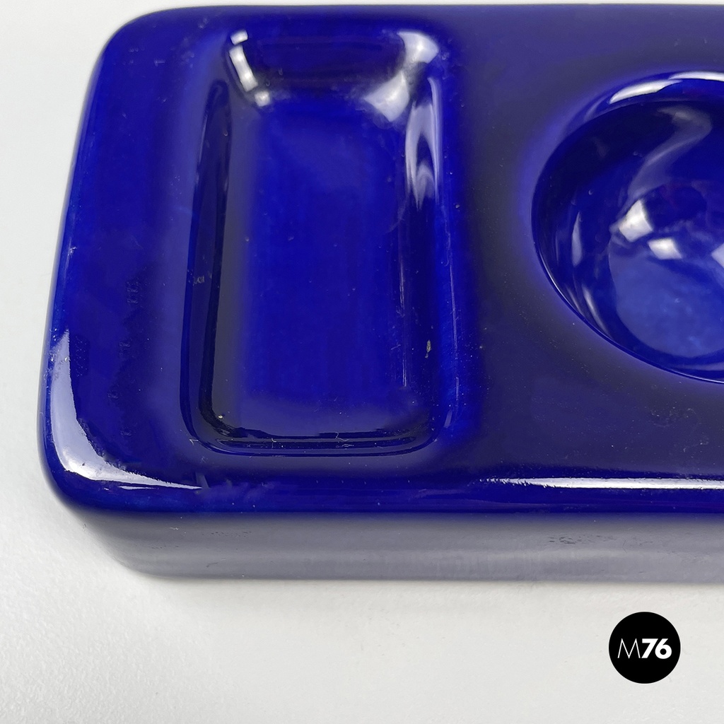 Italian mid-century modern blue egg cup by Mangiarotti Fratelli Brambilla 1970s