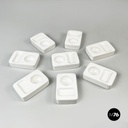 Italian mid-century modern white egg cups by Mangiarotti Fratelli Brambilla 1970