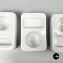 Italian mid-century modern white egg cups by Mangiarotti Fratelli Brambilla 1970