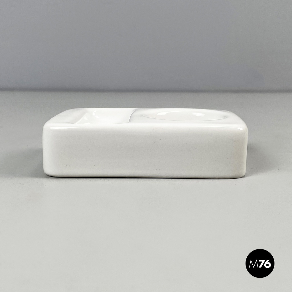 Italian mid-century modern white egg cups by Mangiarotti Fratelli Brambilla 1970