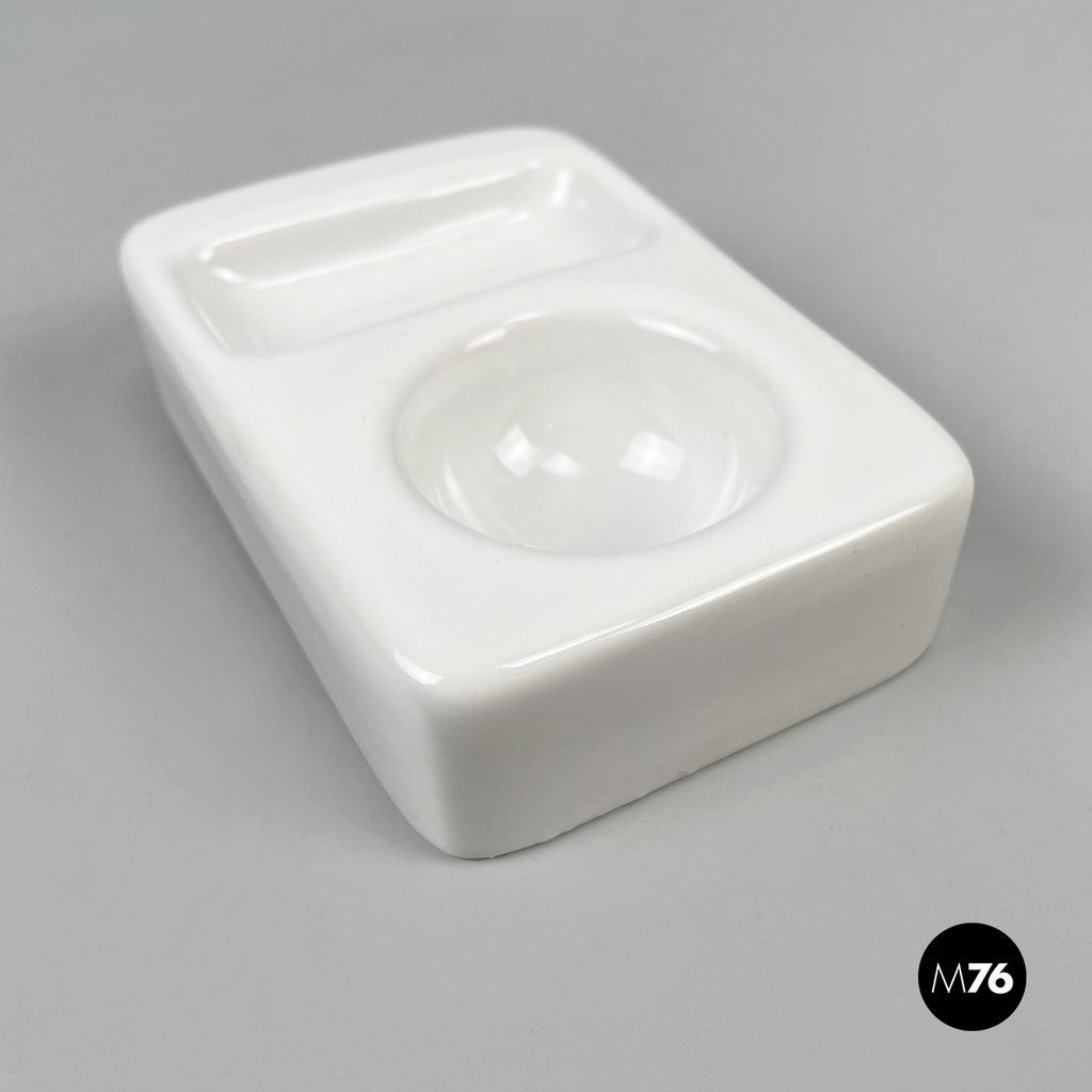 Italian mid-century modern white egg cups by Mangiarotti Fratelli Brambilla 1970