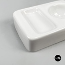 Italian mid-century modern white egg cups by Mangiarotti Fratelli Brambilla 1970