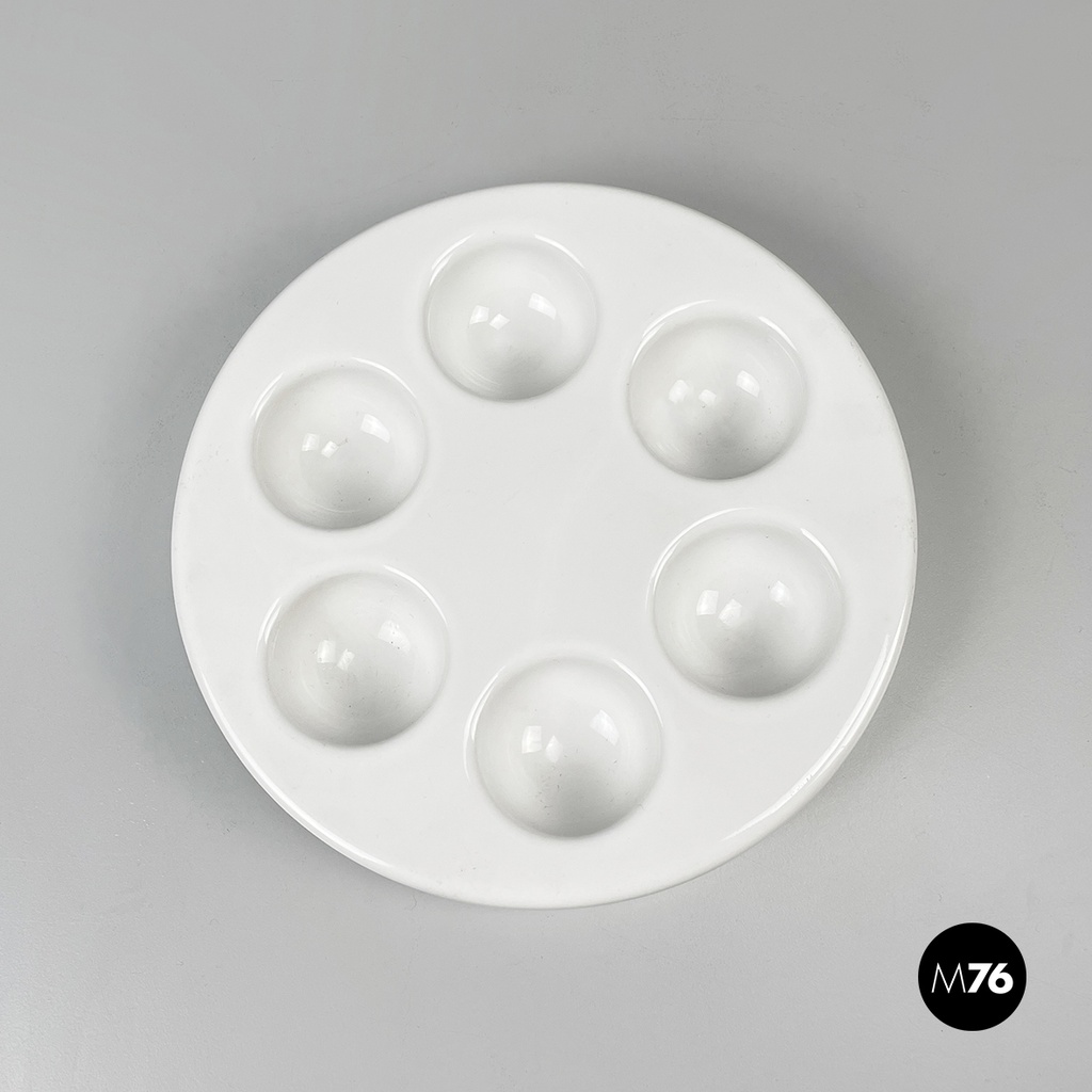 Italian mid-century modern white egg cup by Mangiarotti Fratelli Brambilla 1970s