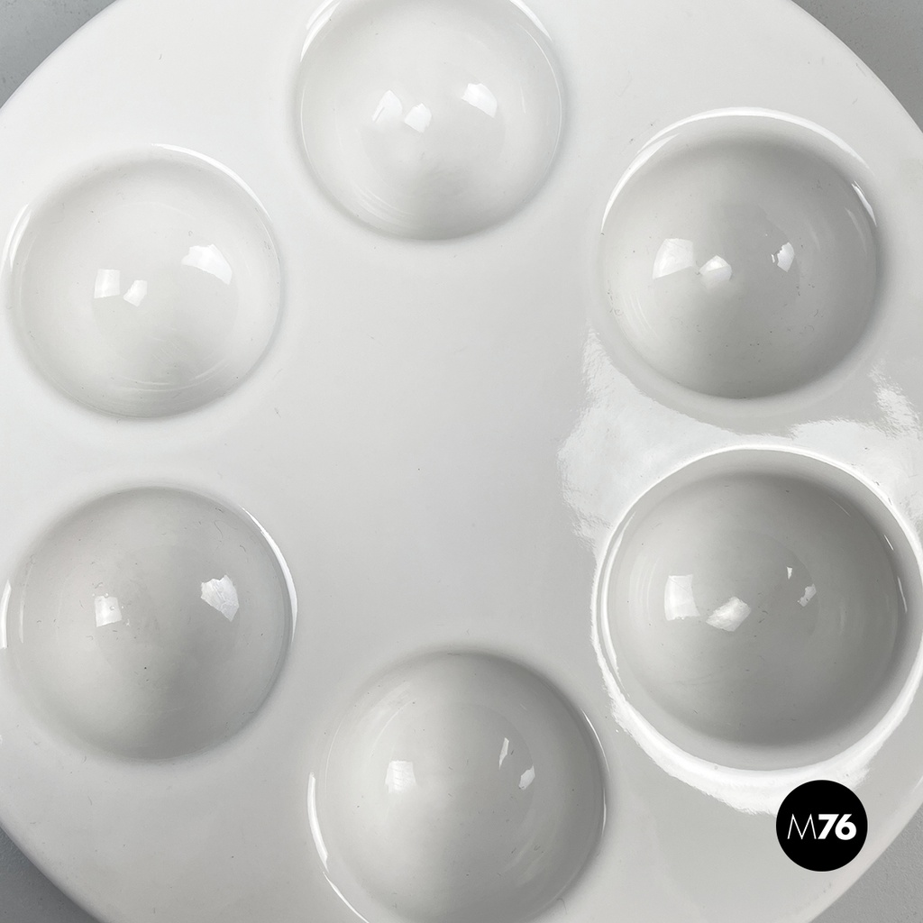 Italian mid-century modern white egg cup by Mangiarotti Fratelli Brambilla 1970s