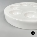 Italian mid-century modern white egg cup by Mangiarotti Fratelli Brambilla 1970s