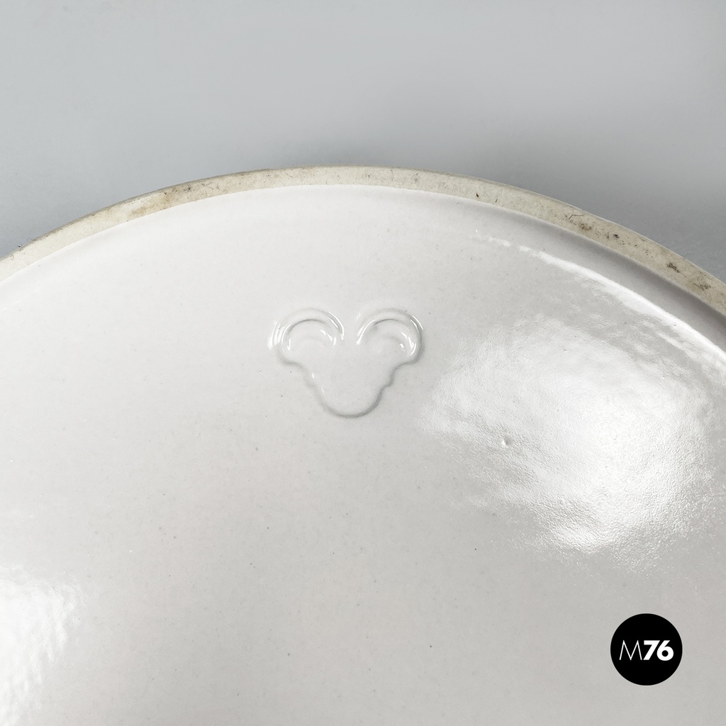 Italian mid-century modern white egg cup by Mangiarotti Fratelli Brambilla 1970s