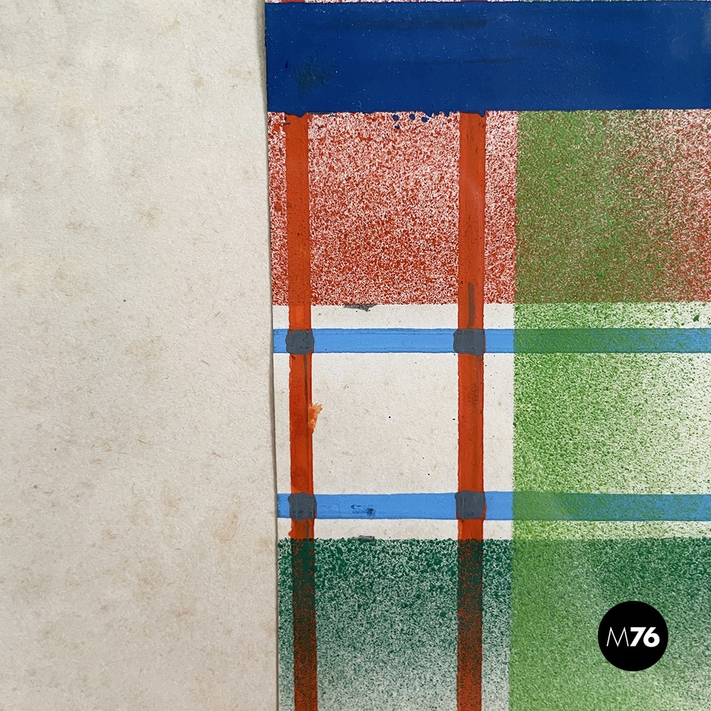 Quadro geometrico su carta, 1990 ca.