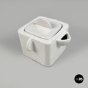 Italian modern white ceramic teapot Angelo Mangiarotti Fratelli Brambilla, 1970s