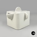 Italian modern white ceramic teapot Angelo Mangiarotti Fratelli Brambilla, 1970s