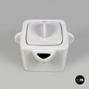 Italian modern white ceramic teapot Angelo Mangiarotti Fratelli Brambilla, 1970s