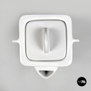 Italian modern white ceramic teapot Angelo Mangiarotti Fratelli Brambilla, 1970s
