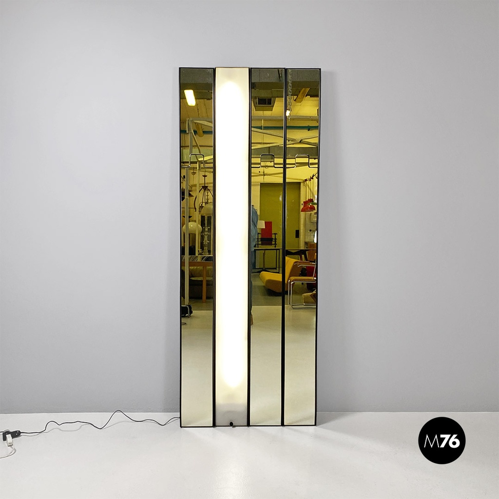 Italian modular Gronda wall mirrors and lamp, Luciano Bertoncini for Elco, 1970s