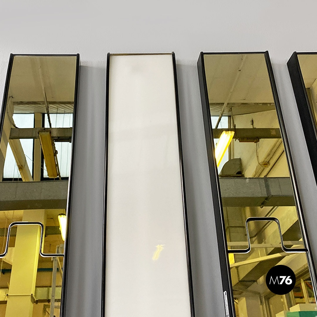 Italian modular Gronda wall mirrors and lamp, Luciano Bertoncini for Elco, 1970s