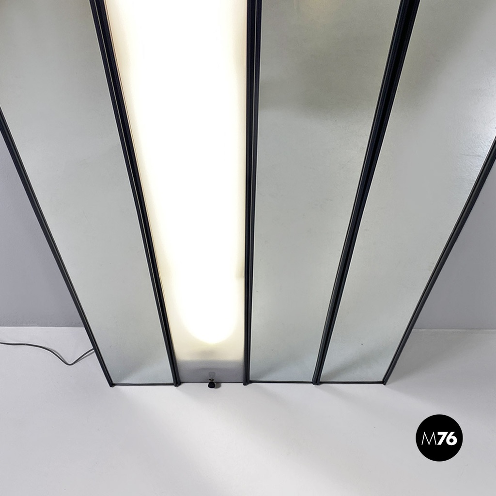 Italian modular Gronda wall mirrors and lamp, Luciano Bertoncini for Elco, 1970s