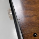 Italian Art Deco wooden dresser two drawers with glass transparent handles 1940s