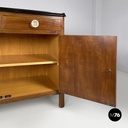 Italian Art Deco wooden dresser two drawers with glass transparent handles 1940s