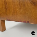 Italian Art Deco wooden dresser two drawers with glass transparent handles 1940s