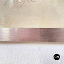 Italian modern lithographic print of winter landscape in metal frame, 1970s