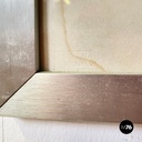 Italian modern lithographic print of winter landscape in metal frame, 1970s