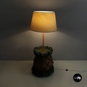 Italian modern Pineapple shape floor lamp in wicker, 1970s